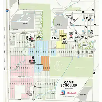 Aviation event map at EAA AirVenture Oshkosh 2025.