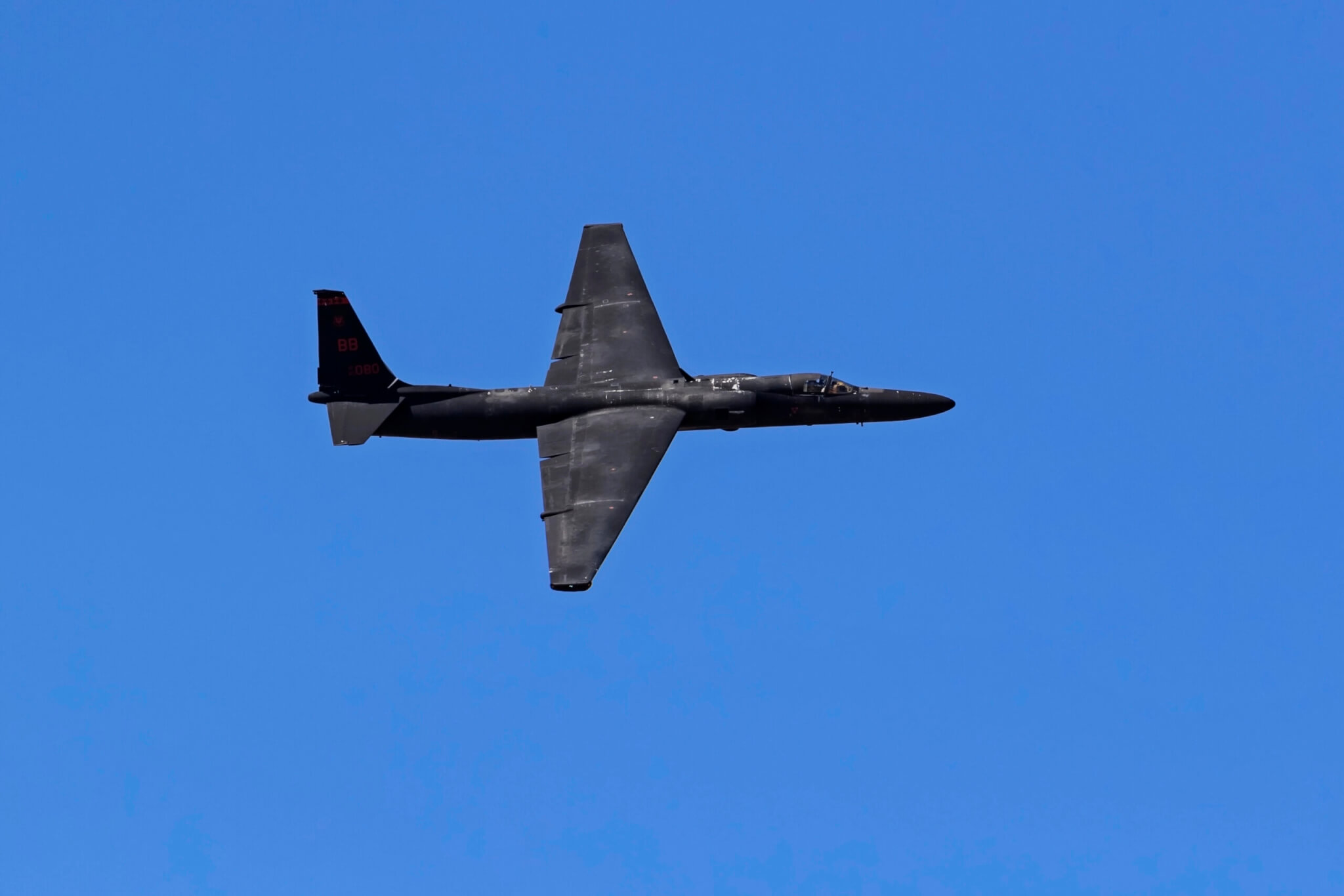 U-2 spy plane Dragon Lady in flight at an air show — the iconic high-altitude reconnaissance aircraft