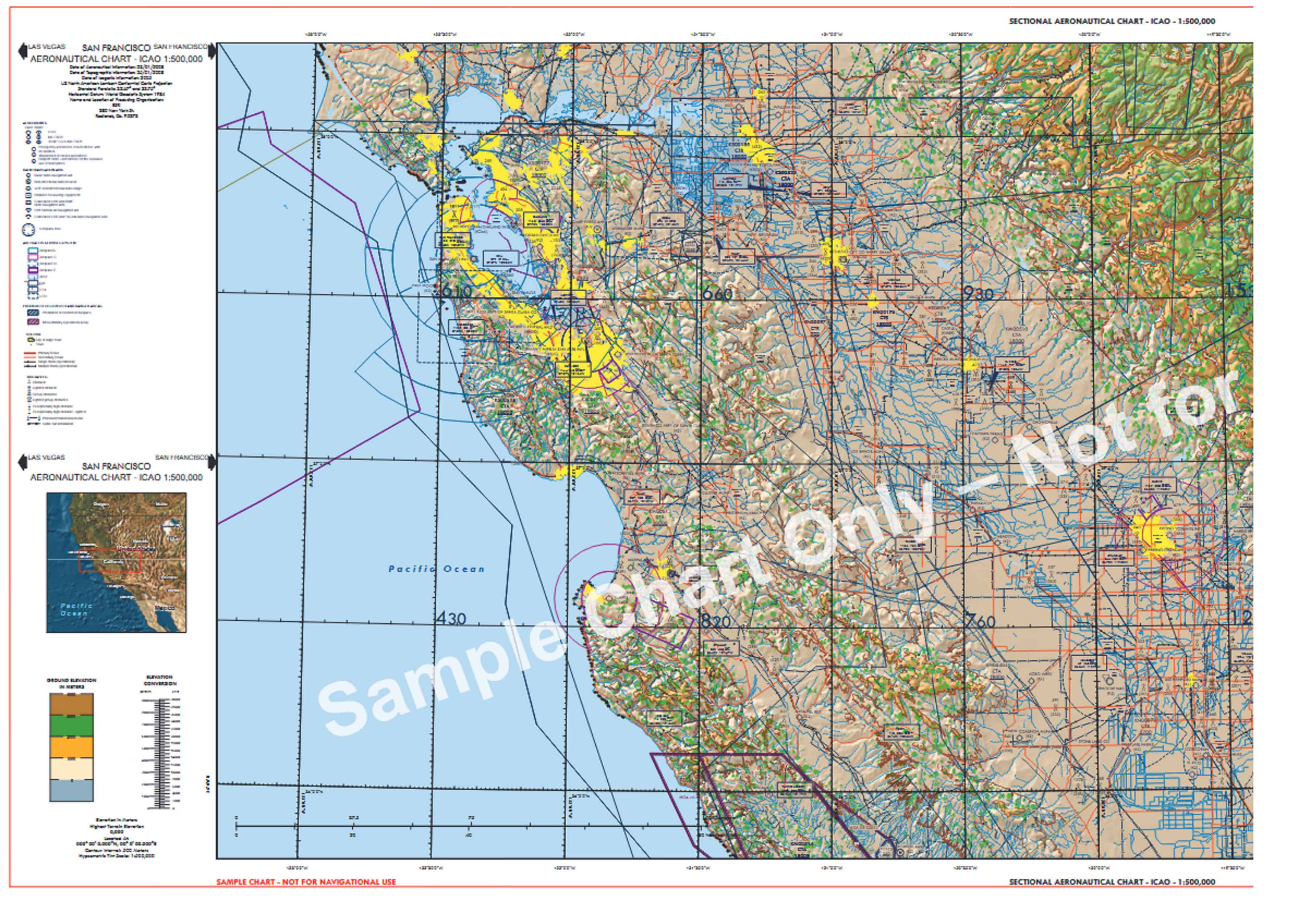 vfr sectional chart symbols airports airspace detail San Francisco