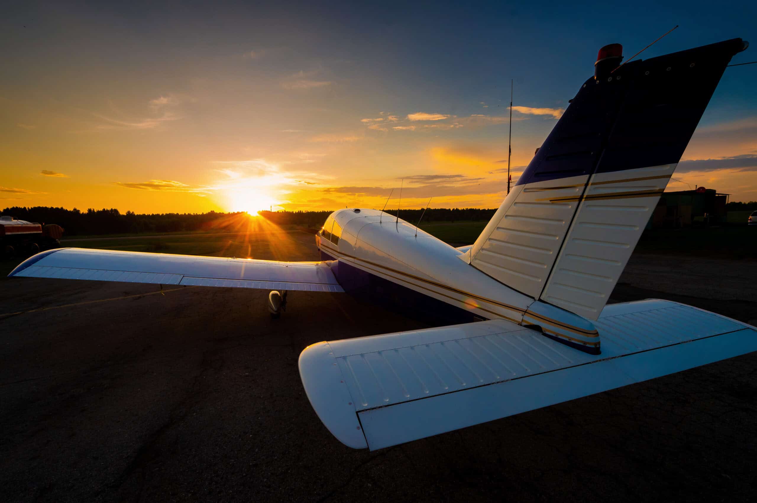 Small general aviation aircraft in hangar illustrating aviation insurance for GA pilots