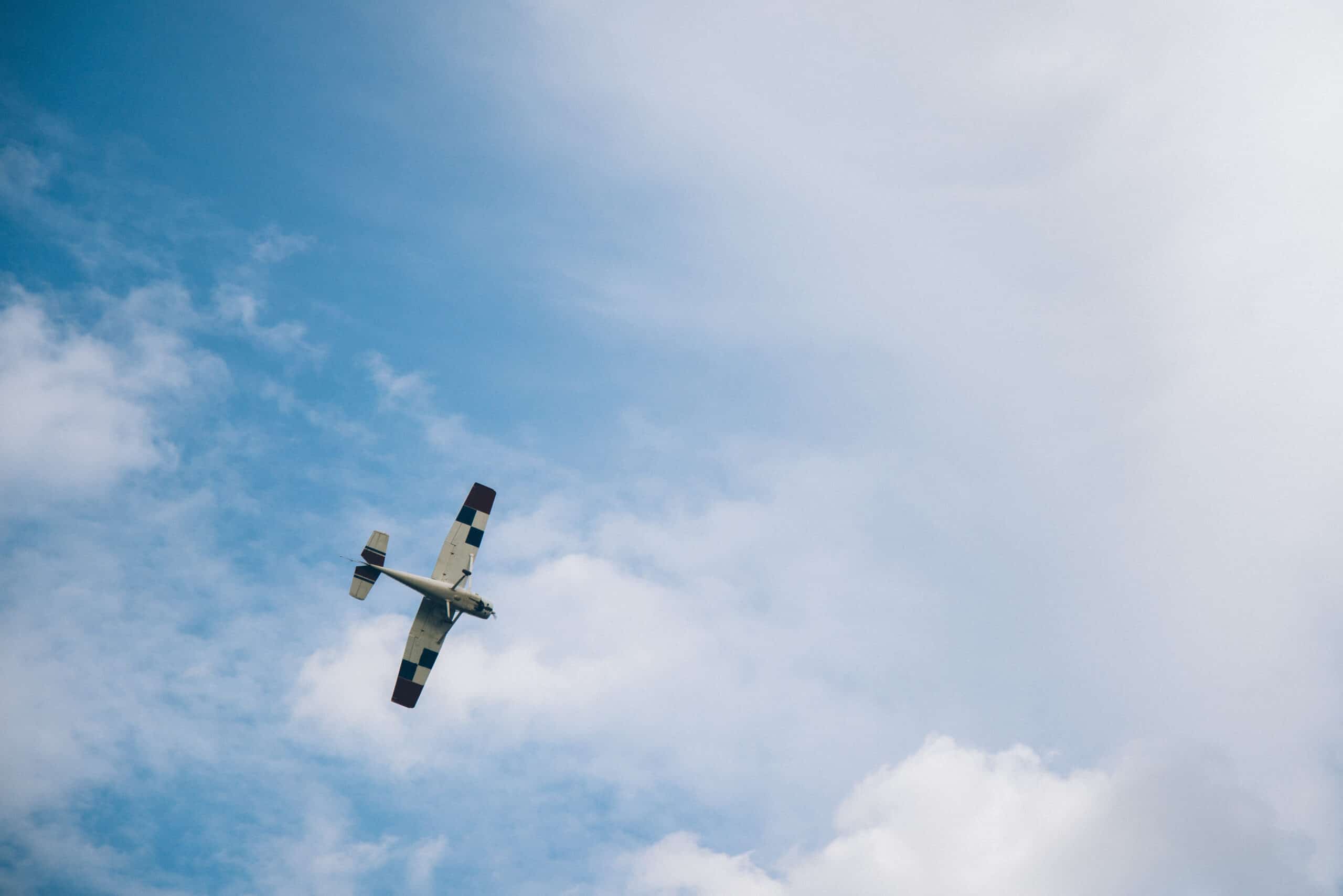 Small aircraft flying at altitude