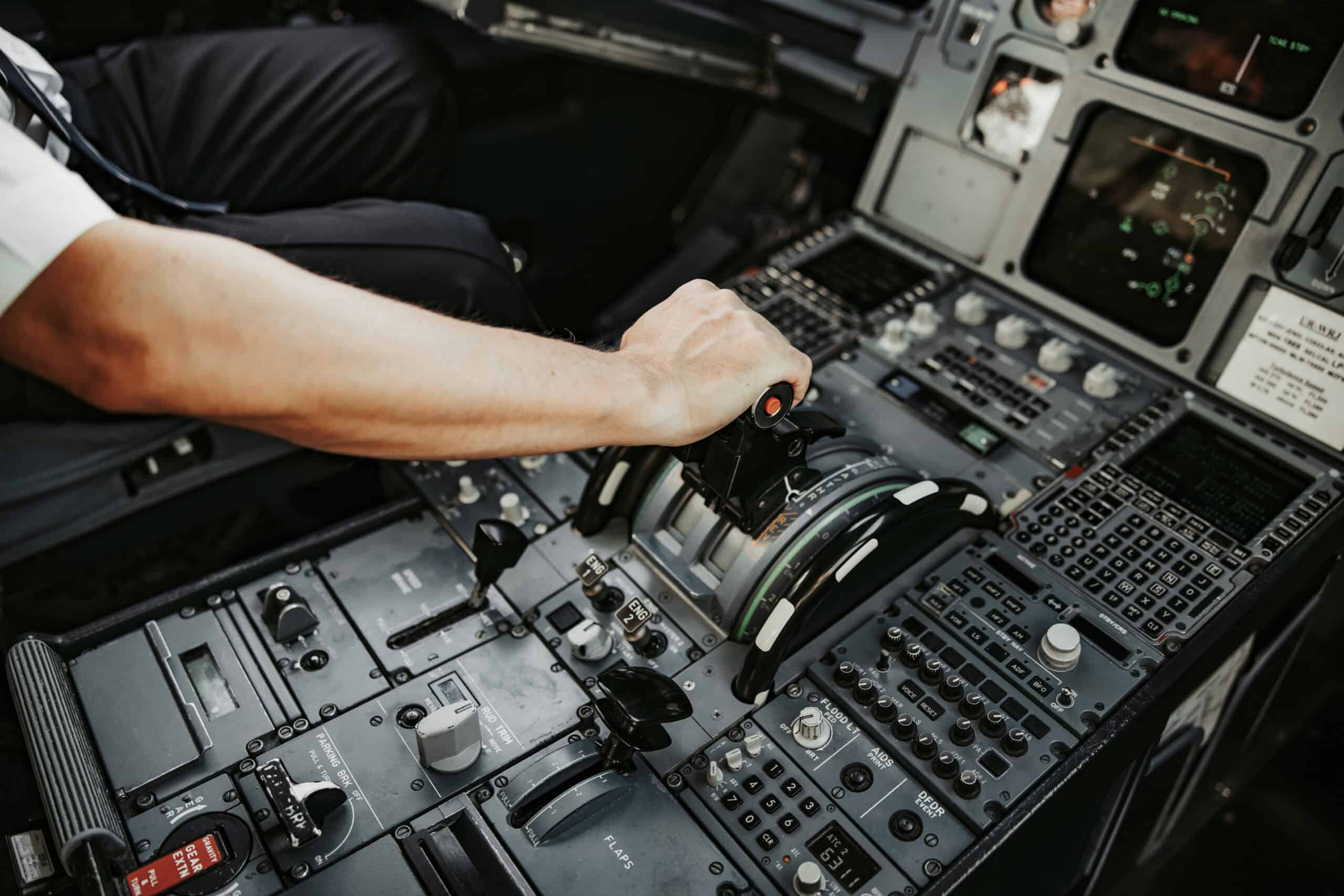 Pilot at the controls during flight
