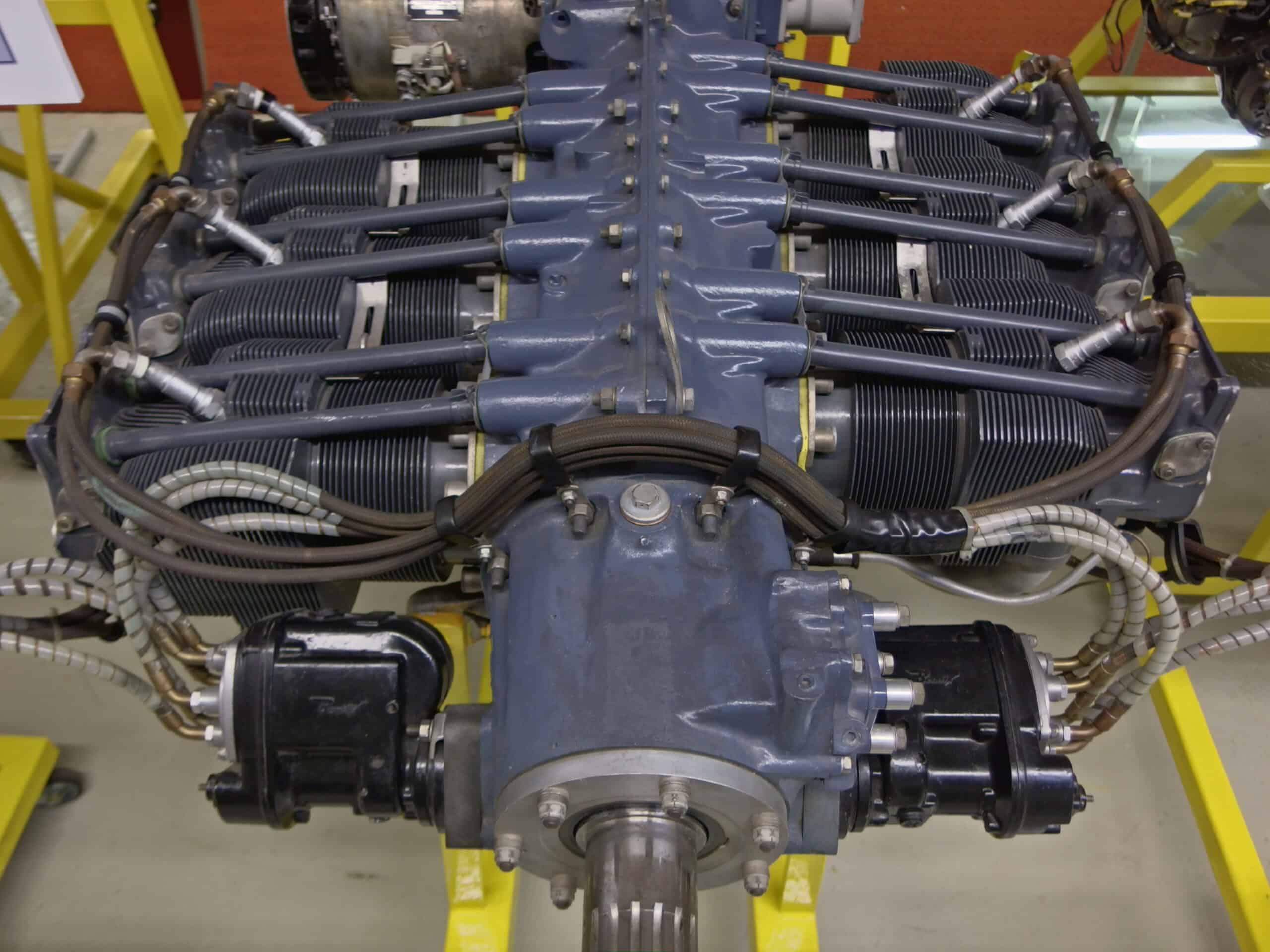 Aircraft spark plug locations on AVCO Lycoming 6-cylinder horizontally opposed engine