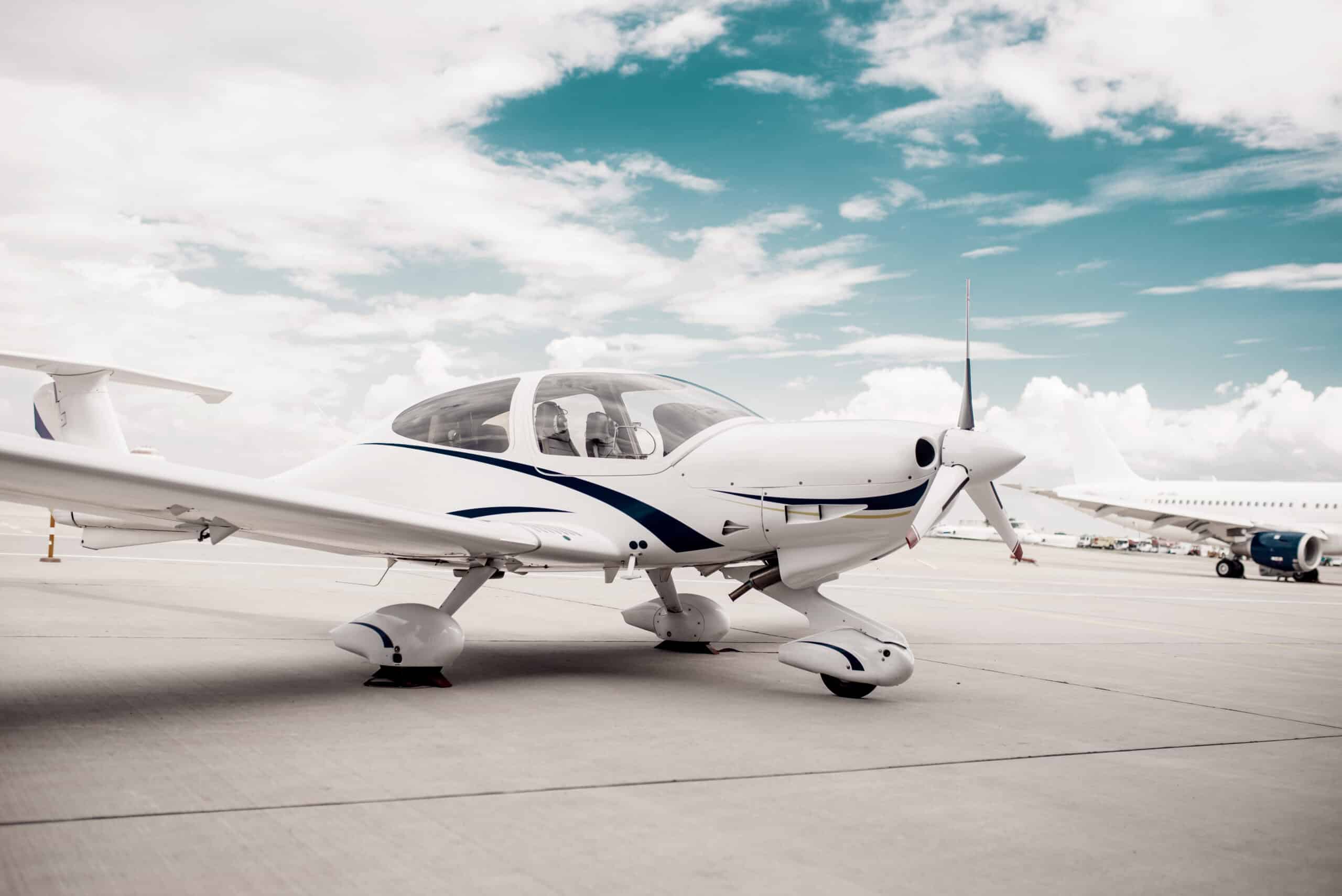 Pilot doing preflight inspection before buying first airplane