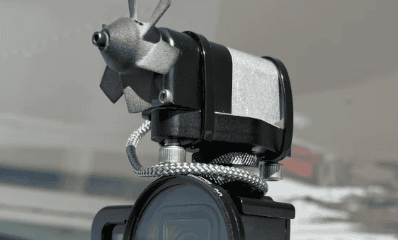 Flight Flix AirFoil Generator aviation camera mount installed on aircraft with wind turbine