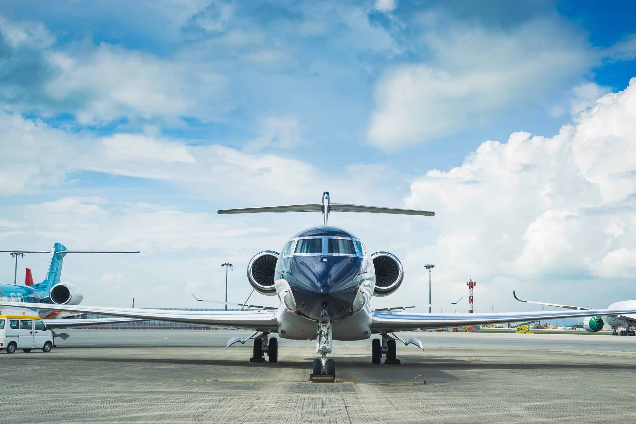 Gulfstream G800 private business jet parked on airport ramp
