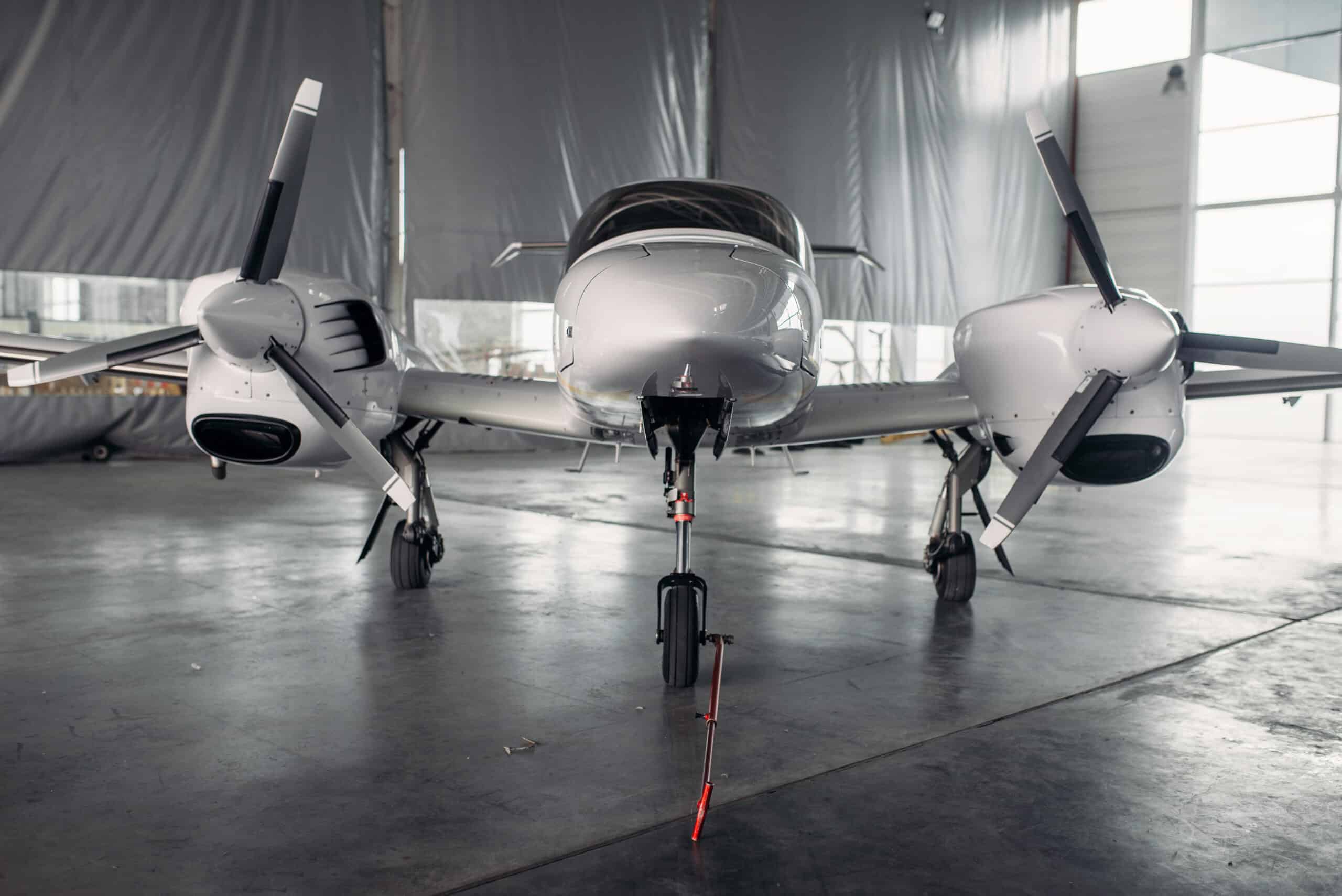E3 Aviation Association Aviation Aircraft in Hangar.