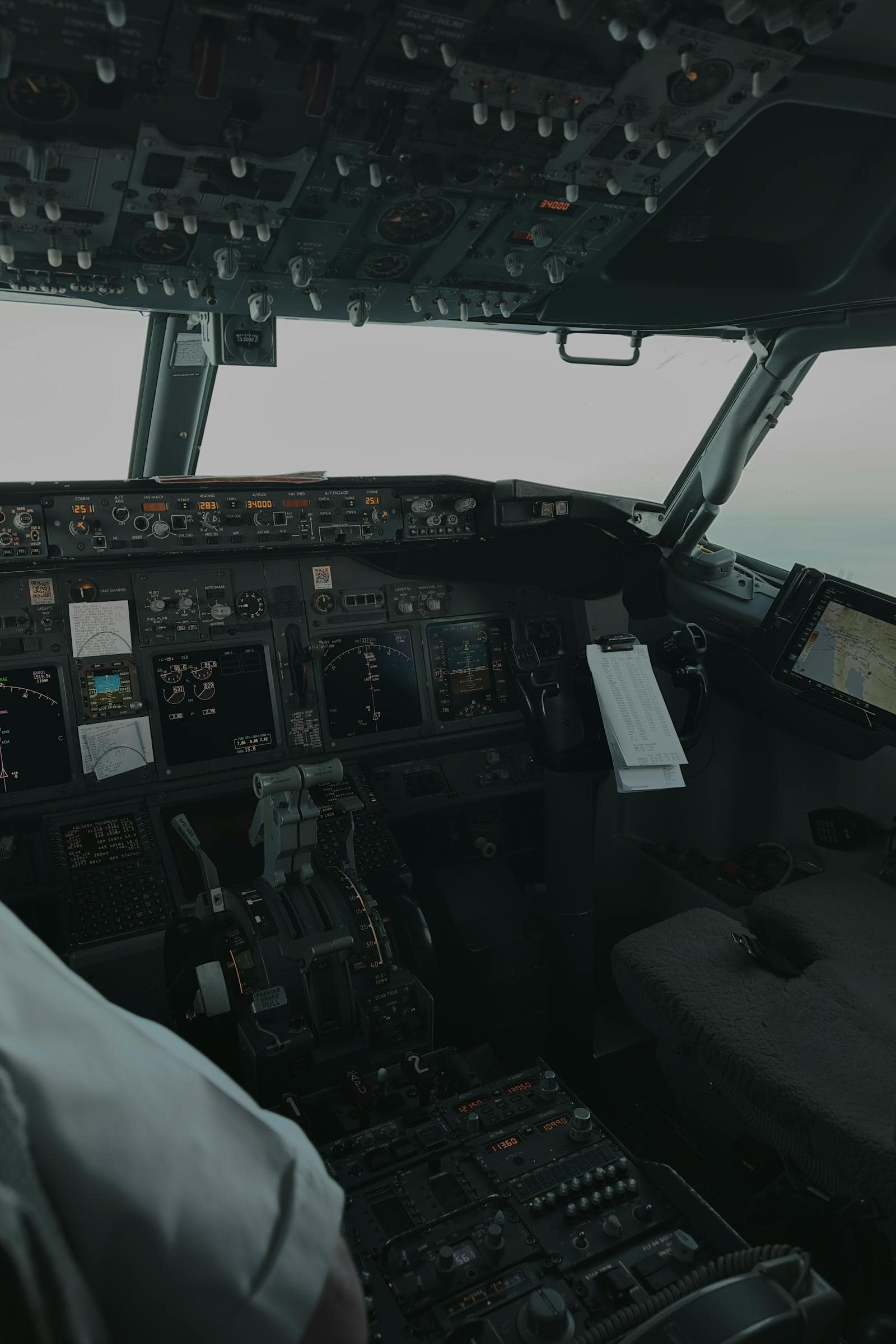 Detailed view of a general aviation cockpit instrument panel