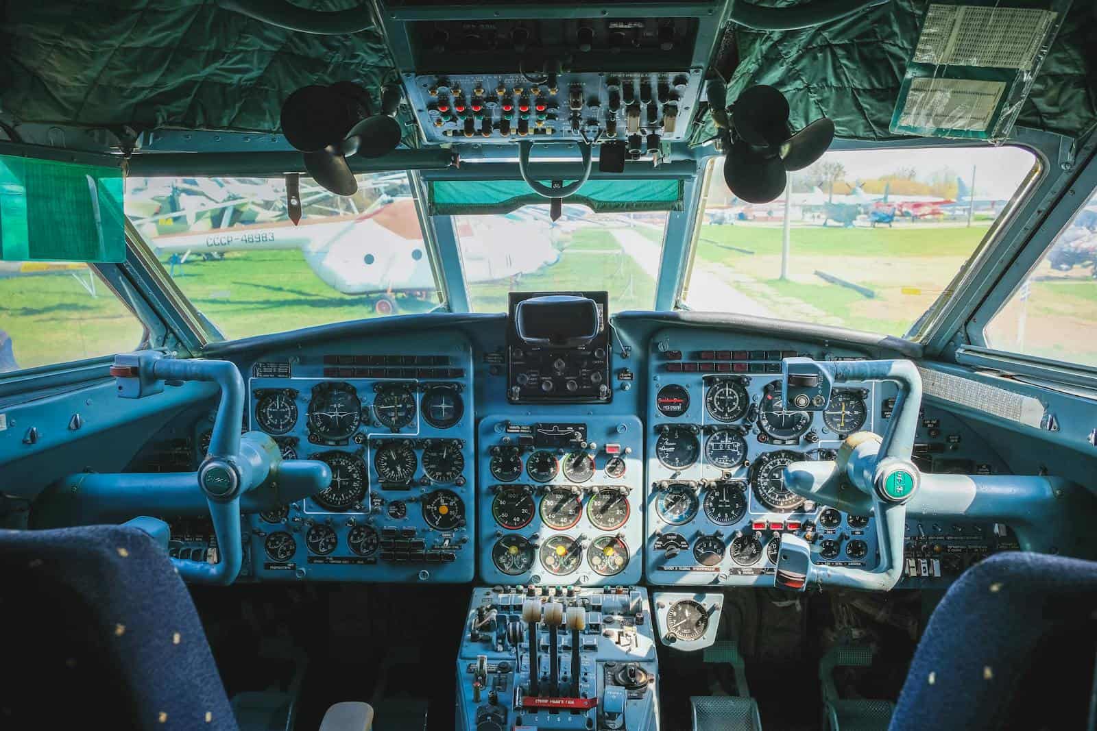 General aviation cockpit interior view