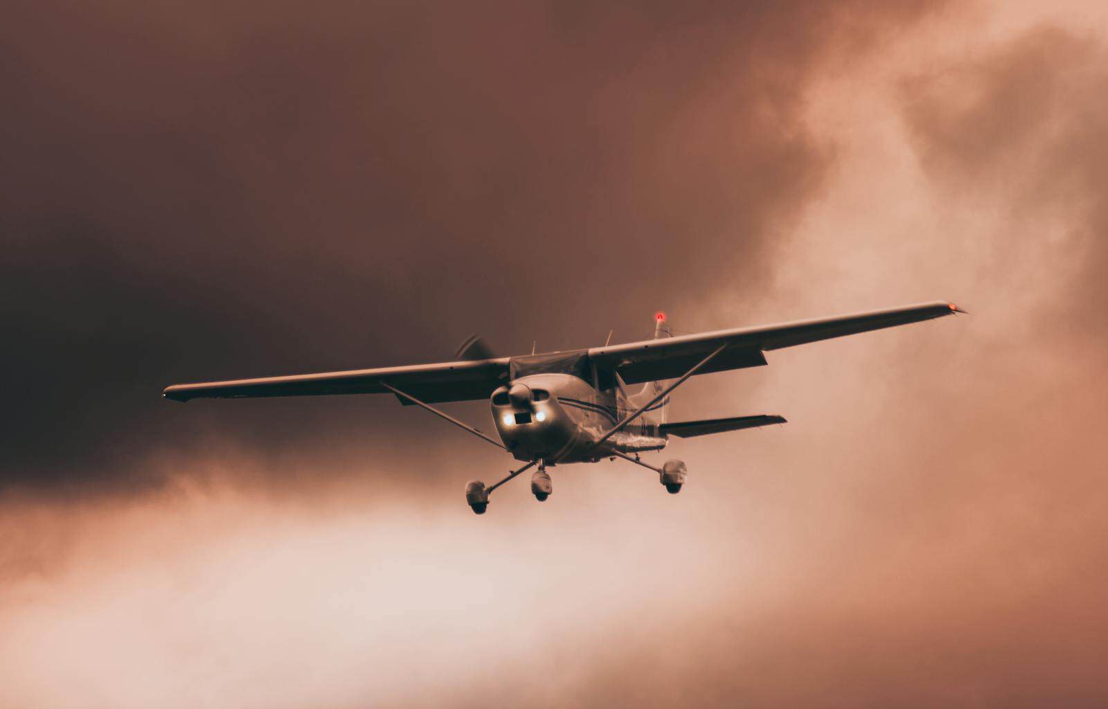 Cessna parked at a small airport for departure