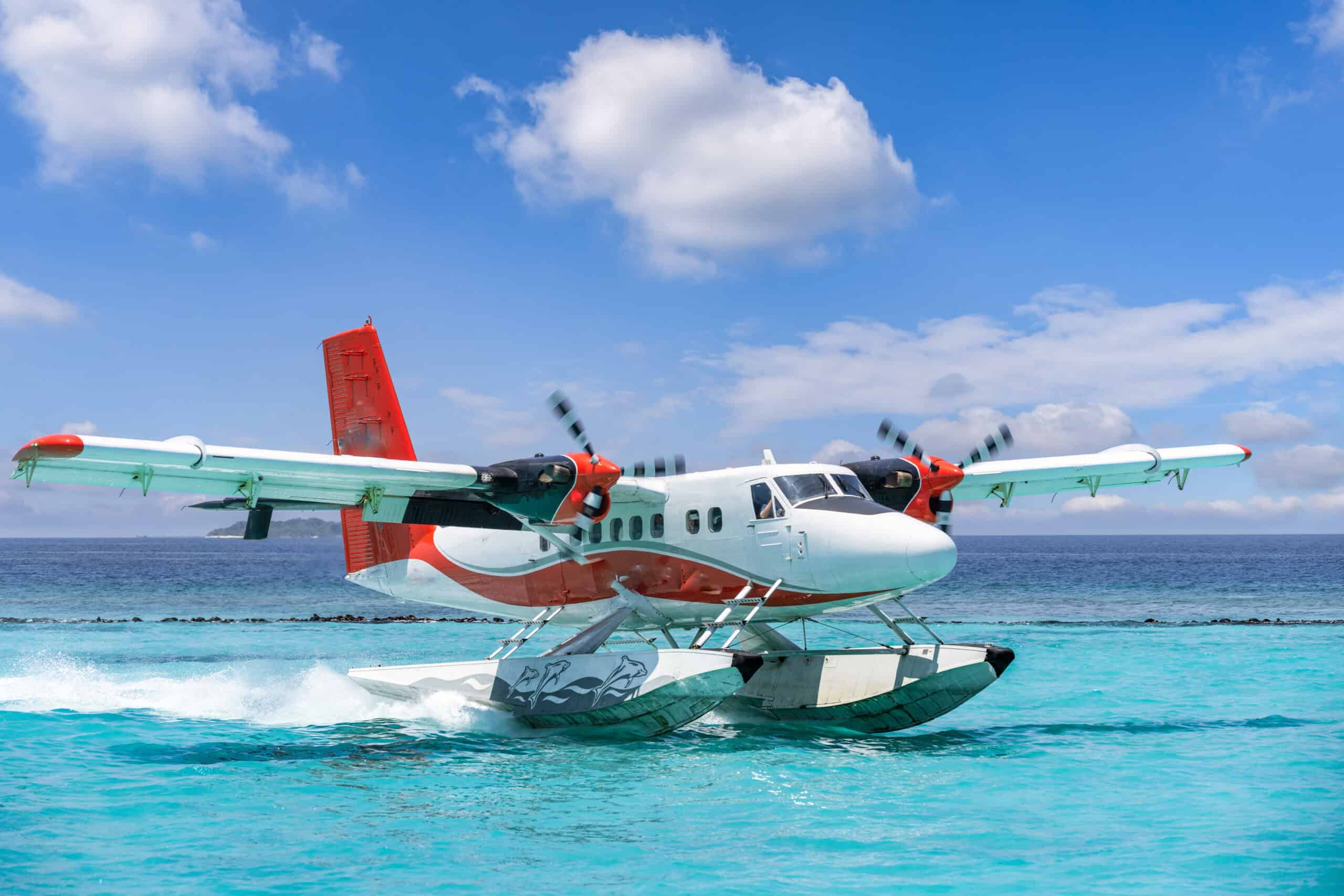 seaplane flying Florida Keys water landing approach