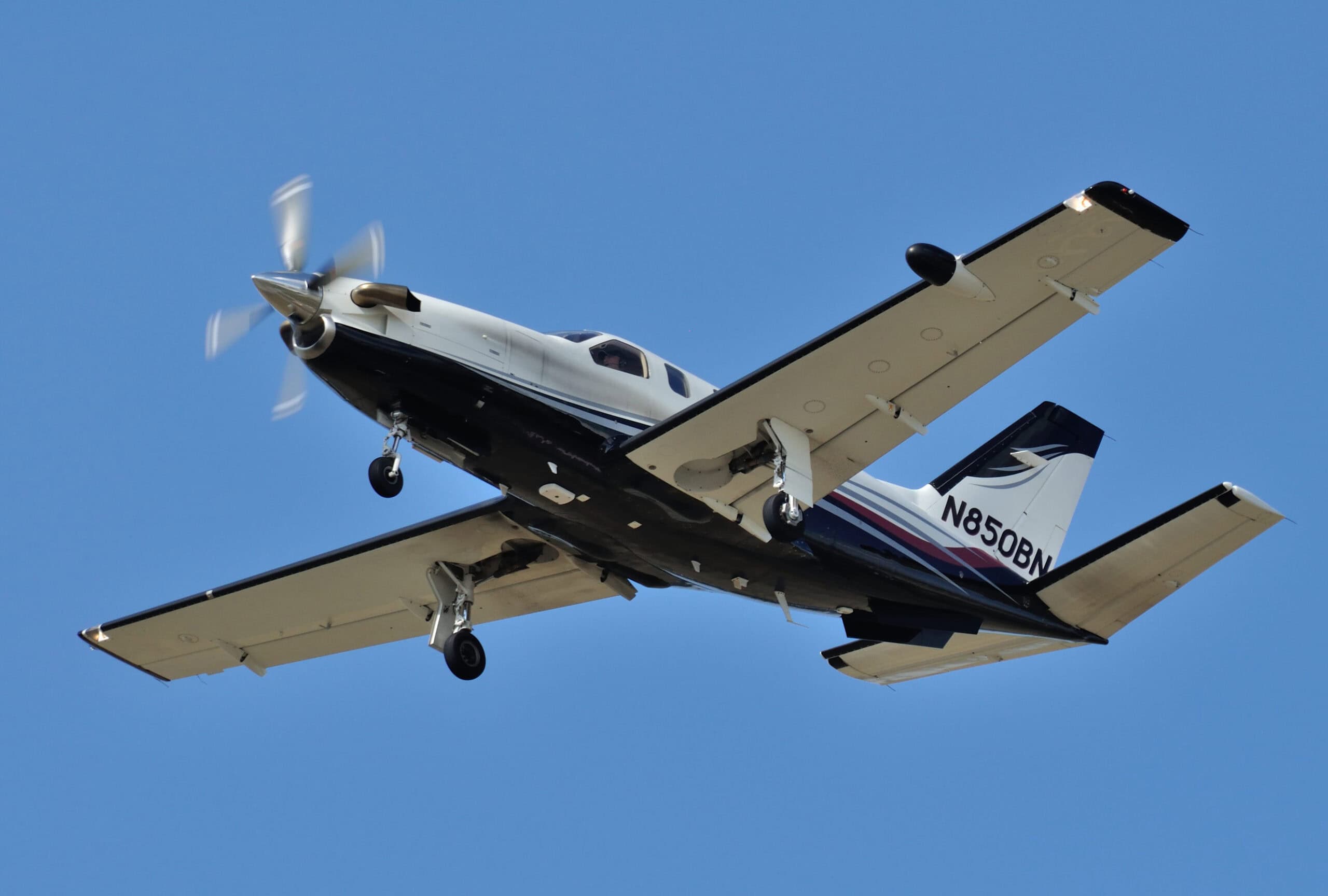 Daher TBM 850 single-engine turboprop aircraft on the ramp