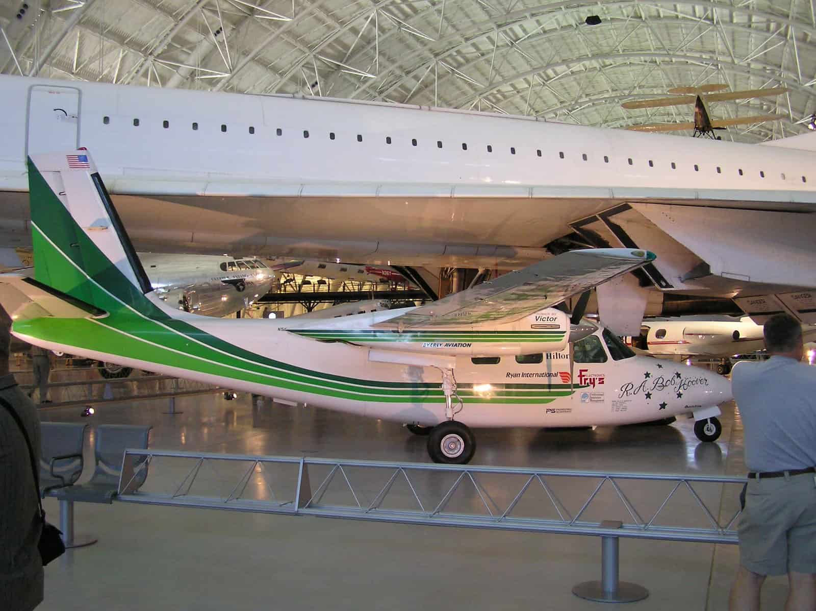 Bob Hoover's Aero Commander Shrike 500S preserved at the Smithsonian Udvar-Hazy Center — 20 years of GA airshow history.