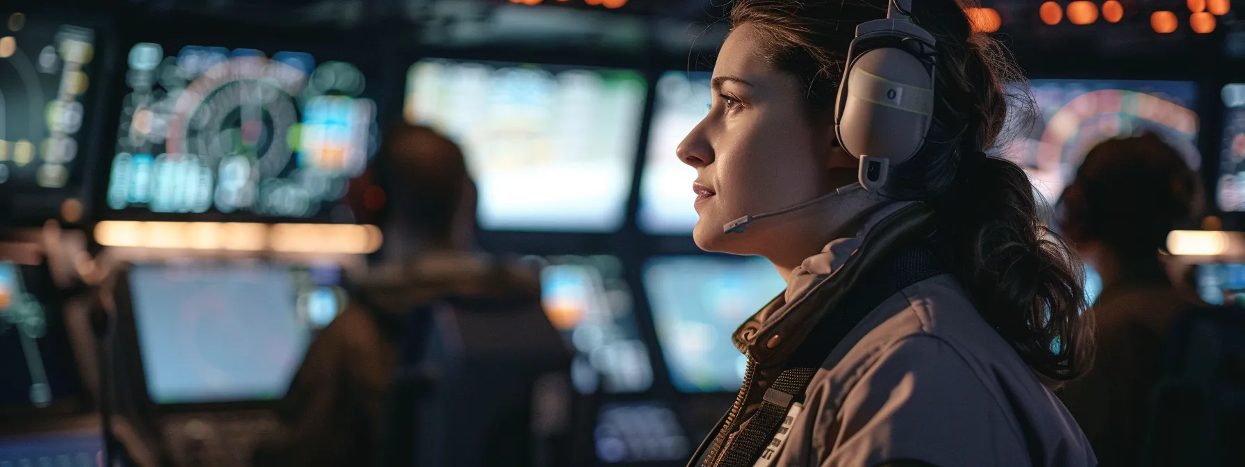 a nervous aspiring pilot stands confidently in a modern flight training center, surrounded by flight simulator screens and aviation gear, as they consult a detailed guide on preparing for their first flight experience.